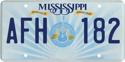MS license plate AFH182