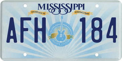 MS license plate AFH184