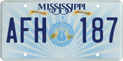 MS license plate AFH187