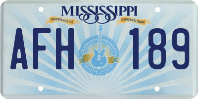 MS license plate AFH189
