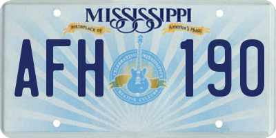 MS license plate AFH190