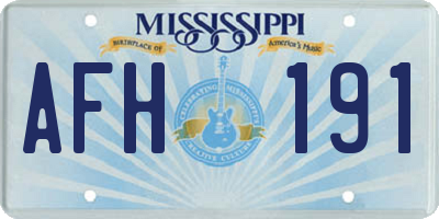 MS license plate AFH191