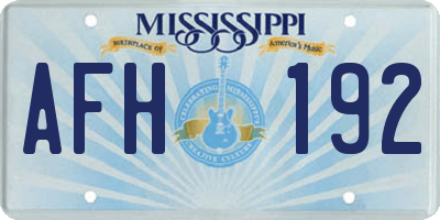 MS license plate AFH192