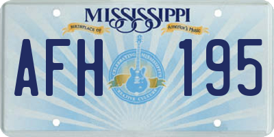 MS license plate AFH195