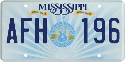 MS license plate AFH196