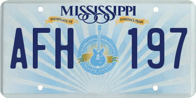 MS license plate AFH197
