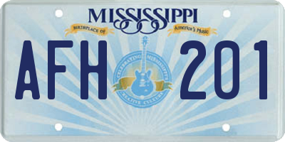 MS license plate AFH201