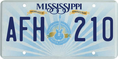 MS license plate AFH210