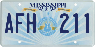 MS license plate AFH211