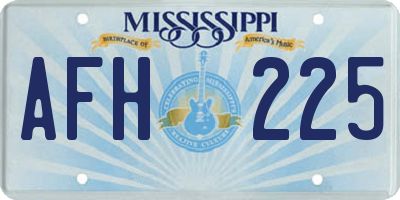 MS license plate AFH225