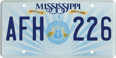 MS license plate AFH226