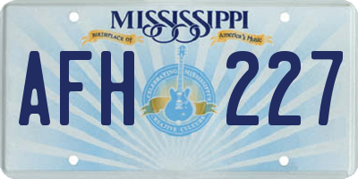 MS license plate AFH227