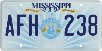 MS license plate AFH238