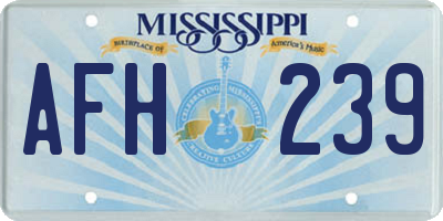 MS license plate AFH239