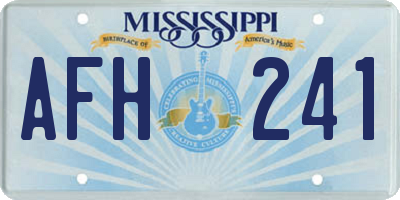 MS license plate AFH241