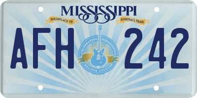 MS license plate AFH242