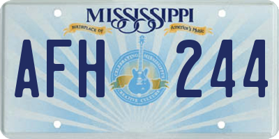MS license plate AFH244