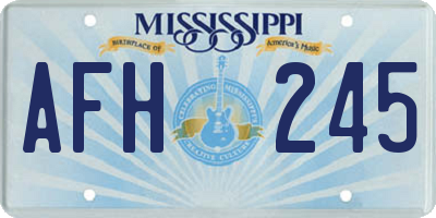 MS license plate AFH245