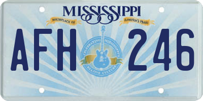 MS license plate AFH246