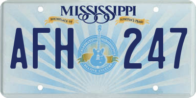 MS license plate AFH247