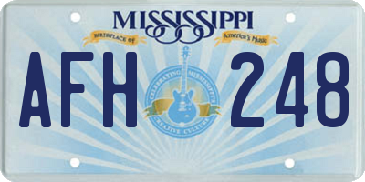 MS license plate AFH248