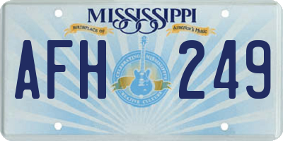 MS license plate AFH249