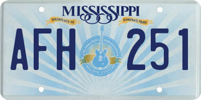 MS license plate AFH251