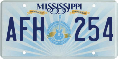MS license plate AFH254