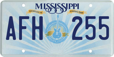 MS license plate AFH255