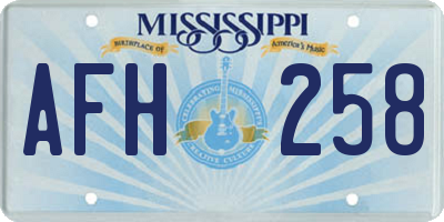 MS license plate AFH258