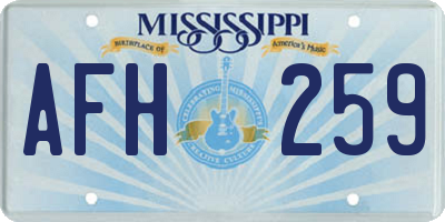MS license plate AFH259