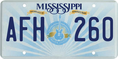 MS license plate AFH260