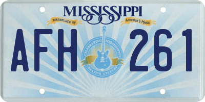 MS license plate AFH261