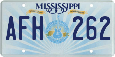 MS license plate AFH262