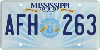 MS license plate AFH263