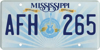 MS license plate AFH265