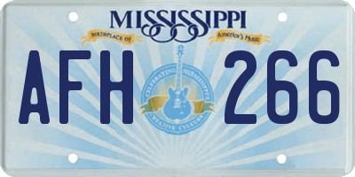 MS license plate AFH266