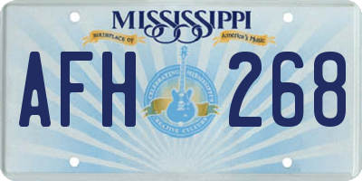 MS license plate AFH268