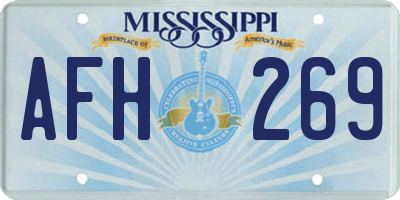 MS license plate AFH269