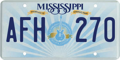 MS license plate AFH270