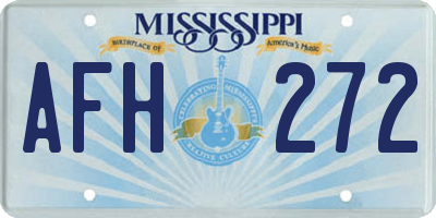 MS license plate AFH272