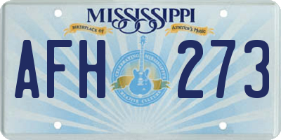 MS license plate AFH273