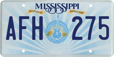 MS license plate AFH275