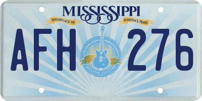 MS license plate AFH276