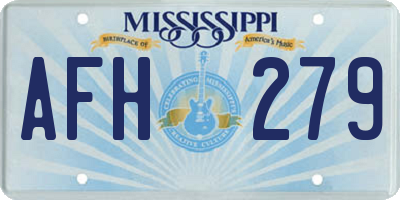 MS license plate AFH279