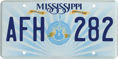 MS license plate AFH282