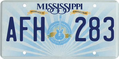 MS license plate AFH283