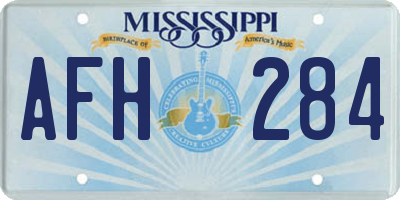 MS license plate AFH284