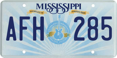 MS license plate AFH285