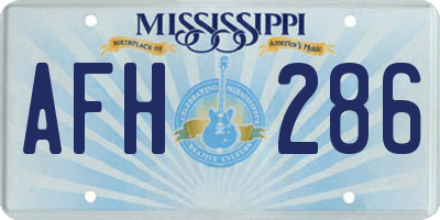MS license plate AFH286